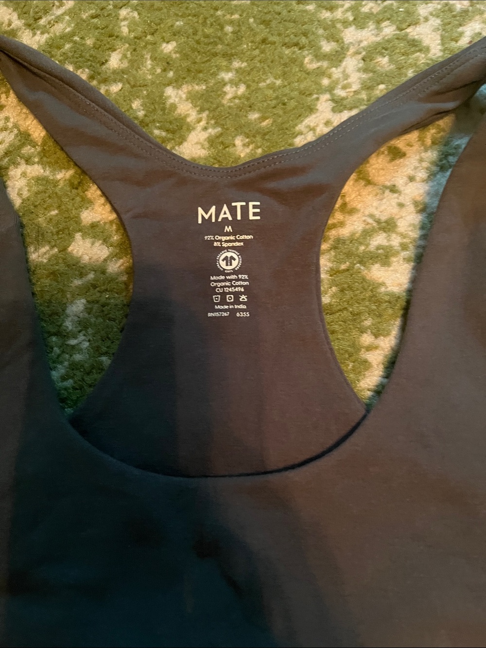 MATE the Label Racerback Scoop Neck Crop Tank Bra Top Brami Forest Green Organic - Picture 8 of 10